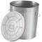 Gardenised Round Galvanized Steel, Trash Can with Lid - Durable Metal Bucket for Backyard, Lawn, Garden and Yard Use - Weather-Resistant Garbage Can for Indoor and Outdoor